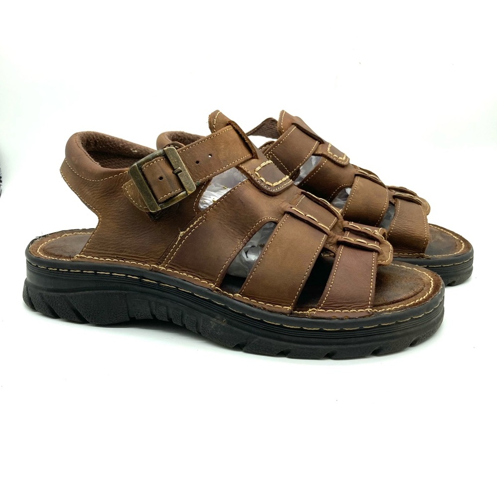 Men’s Red Stone Fisherman Vintage Sandals - Picture 1 of 16